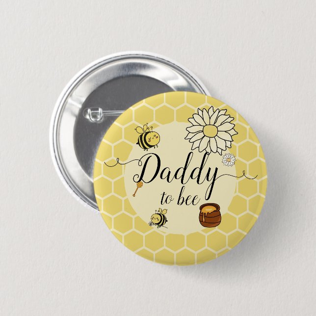 Botón de Abeja Linda con Panal Dulce para Futuro P (Anverso y reverso)