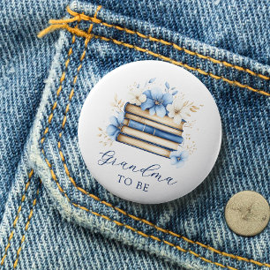 Botón de Abuela a Punto para Baby Shower de Libro