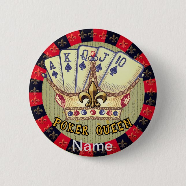botón de acceso a la Reina de Poker (Anverso)