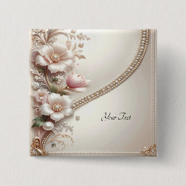 Botón de Adornos Florales y Perlas