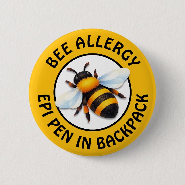 Botón de Alerta de Alergia Grave a Abejas (Anverso)