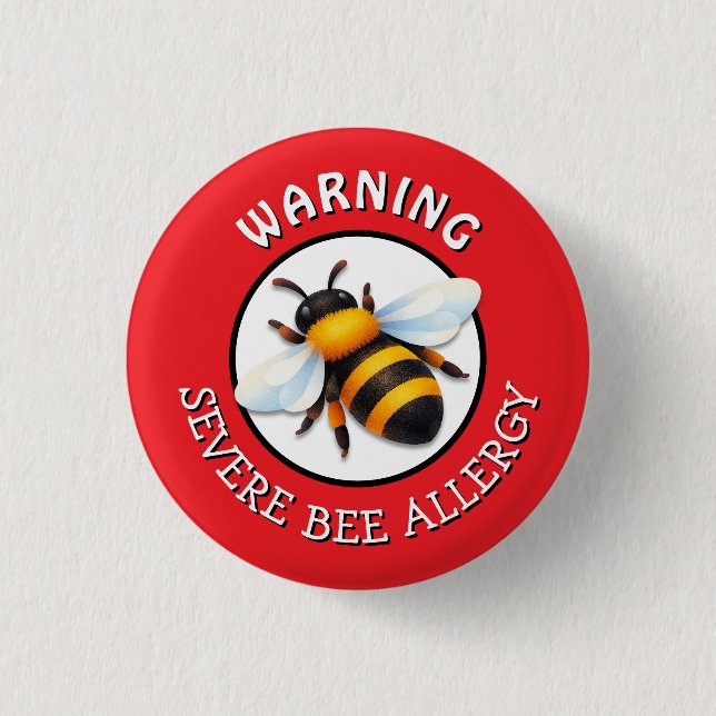 Botón de Alerta de Alergia Grave a las Abejas (Anverso)
