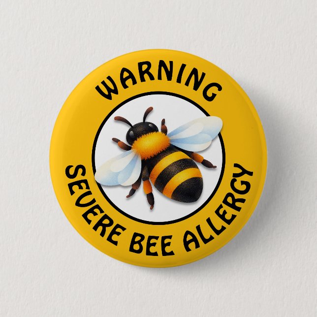 Botón de Alerta de Alergia Grave a las Abejas (Anverso)
