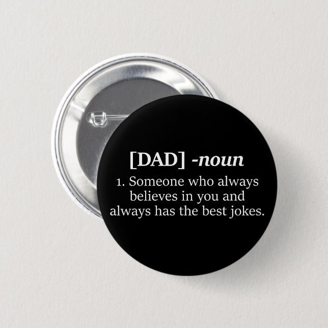 Botón de alfiler "Dad noun" - Regalo del Día del P (Anverso y reverso)