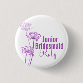 botón de alfiler de novia junior flor púrpura