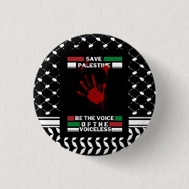 Botón de alfiler palestino libre en tema de bander