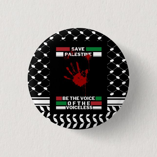 Botón de alfiler palestino libre en tema de bander (Anverso)