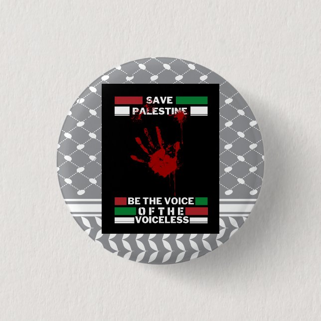 Botón de alfiler palestino libre en tema de bander (Anverso)