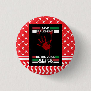 Botón de alfiler palestino libre en tema de bander