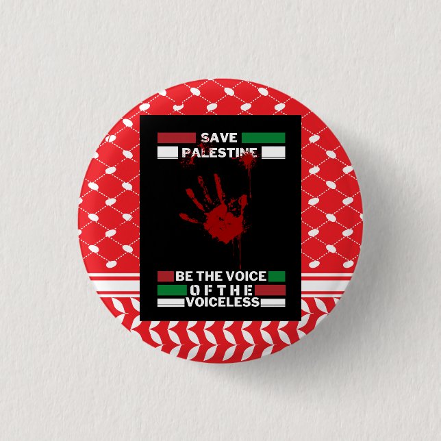 Botón de alfiler palestino libre en tema de bander (Anverso)
