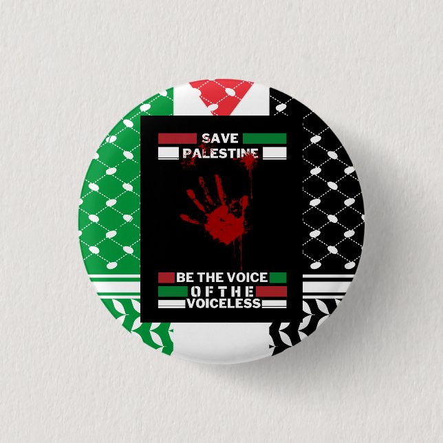 Botón de alfiler palestino libre en tema de bander (Anverso)