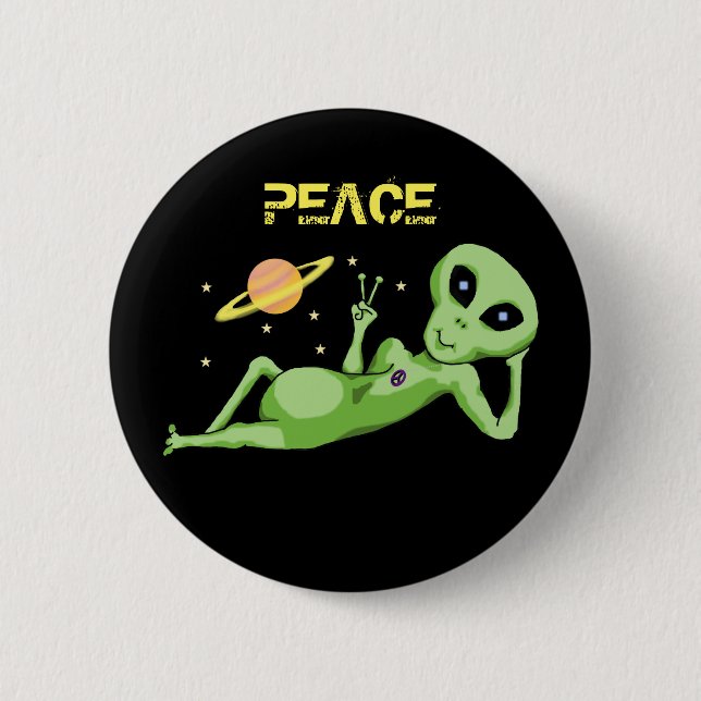 Botón de Alien Espacial de Paz (Anverso)