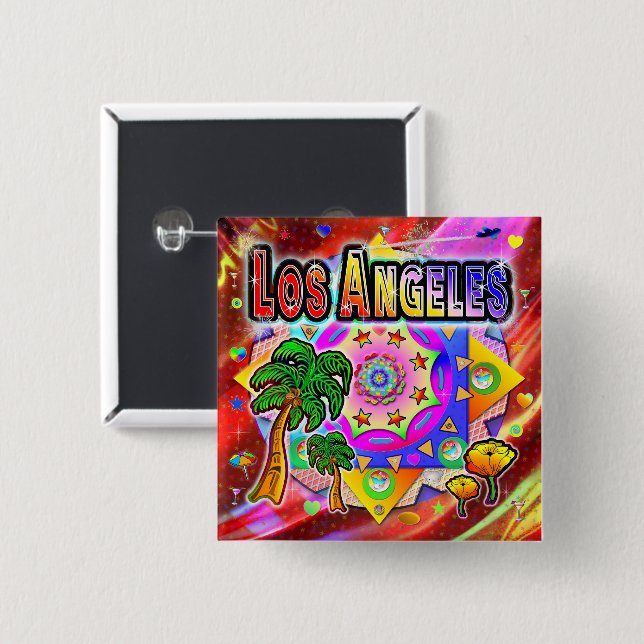 Botón de amigos tropicales de Los Ángeles (Anverso y reverso)