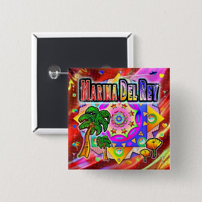 botón de amigos tropicales de Marina Del Rey (Anverso y reverso)