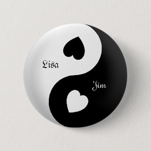 botón de amor Yin Yang personalizado