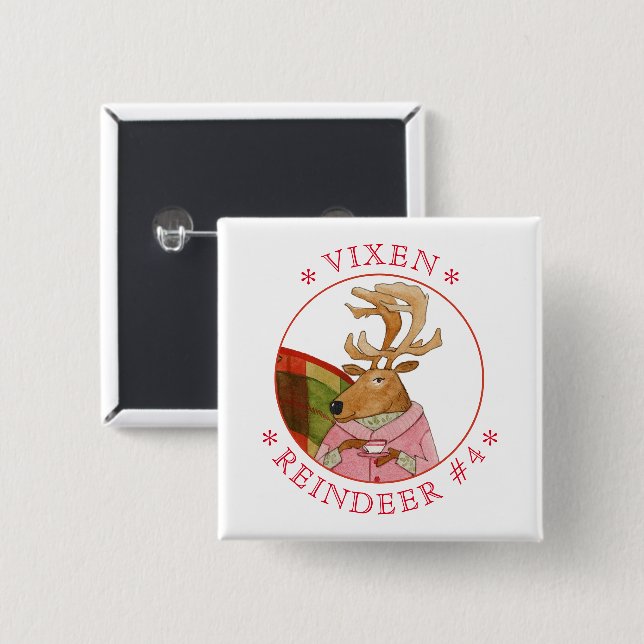 botón de anclaje cuadrado del REINDEDOR VIXEN (Anverso y reverso)