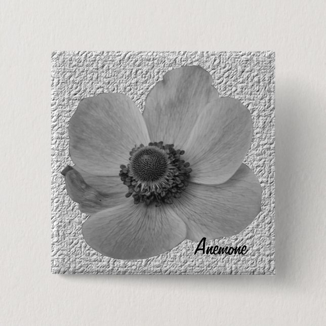 Botón de anémona de vintage de personalizable (Anverso)