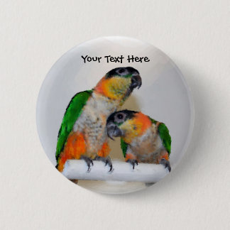 botón de animal del par de loros de caique