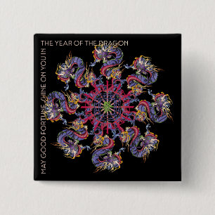 Botón de año del dragón Mah Jongg