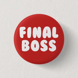 Botón de antagonista de videojuegos BOSS FINAL