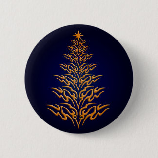 Botón de árbol de Navidad de estilo azul