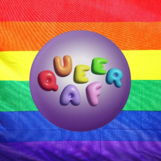 Botón de Arcoíris 3D Queer AF (Subido por el creador)