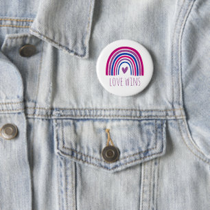 Botón de Arcoíris LGBT Orgullo Bisexual Amor Gana