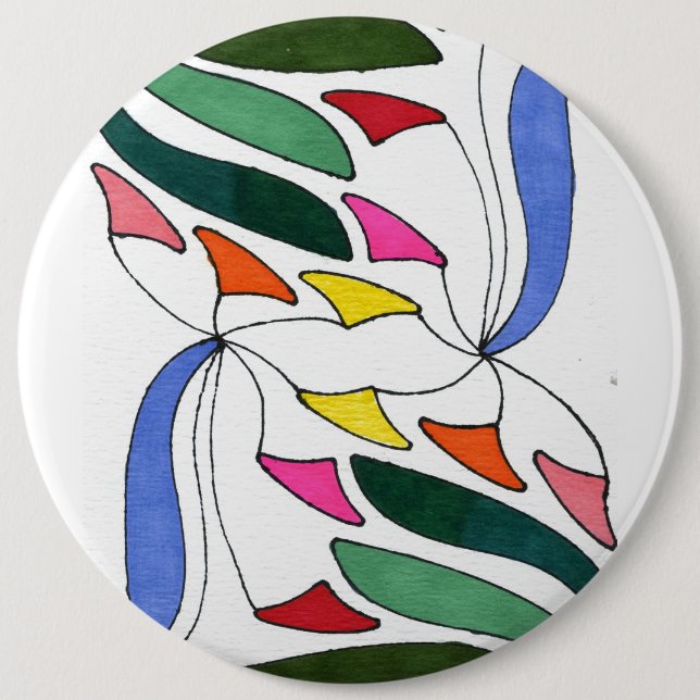 Botón de arte abstracto "Blowing In Wind" (Anverso)