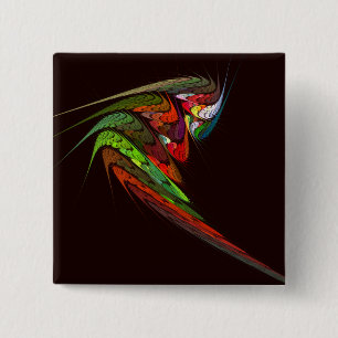 Botón de arte abstracto de Chameleon (cuadrado)