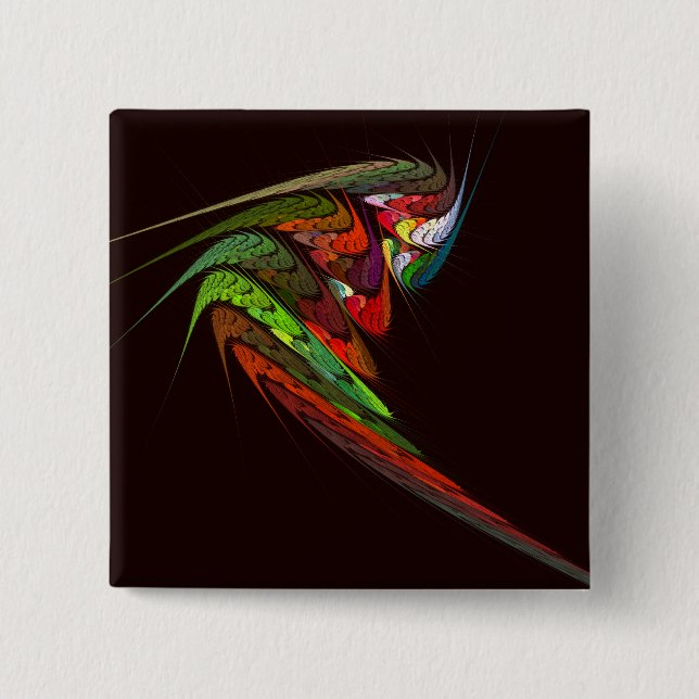 Botón de arte abstracto de Chameleon (cuadrado) (Anverso)