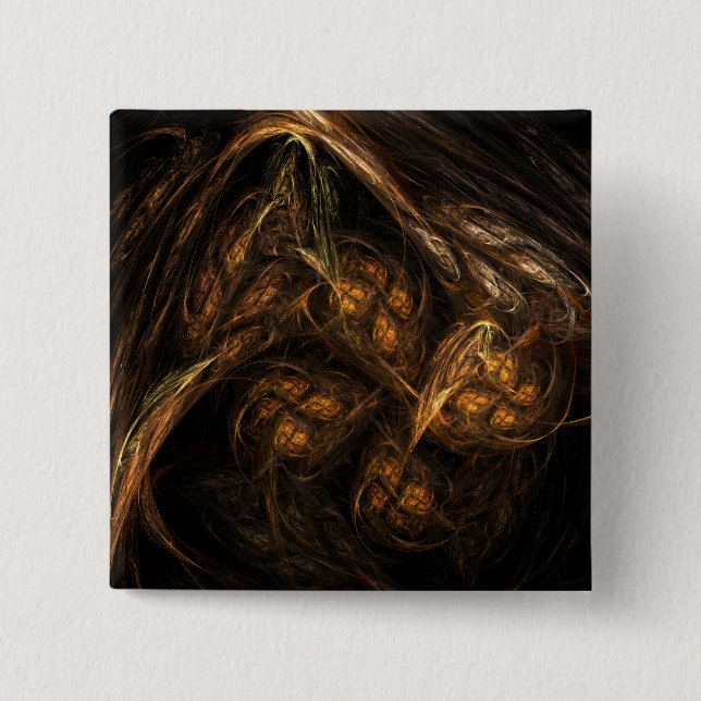 Botón de arte abstracto de la Tierra Madre (cuadra (Anverso)