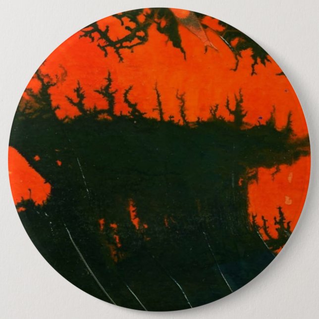 botón de arte abstracto "Swamp Fire #2" (Anverso)