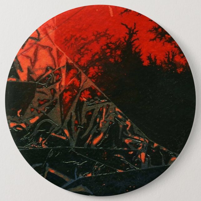 botón de arte abstracto "Swamp Fire #3" (Anverso)