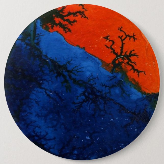 Botón de arte abstracto "Swamp Fire #4" (Anverso)