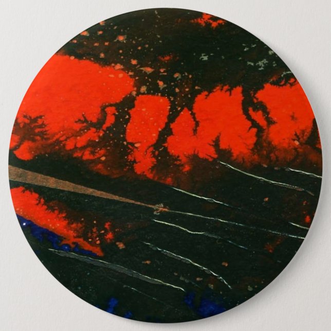 botón de arte abstracto "Swamp Fire 5" (Anverso)
