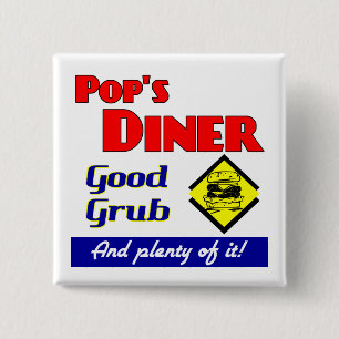 Botón de arte de cocina de Pops Diner