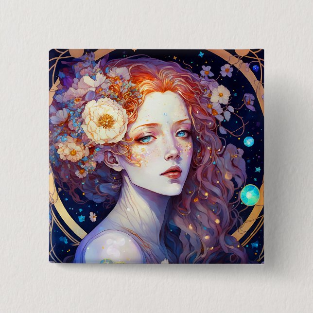 Botón de arte de fantasía de diosa (Anverso)