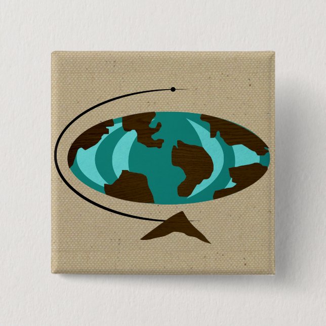 Botón de arte de globo moderno de mediados del sig (Anverso)