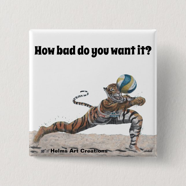 Botón de arte de la fantasía del voleibol de playa (Anverso)