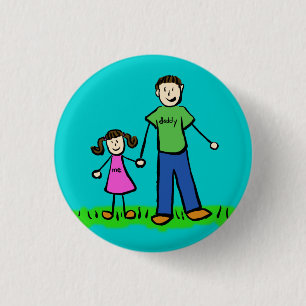 Botón de arte de pinza para familia padre e hija