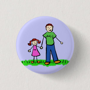 Botón de arte de pinza para familia padre e hija