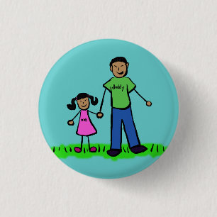 Botón de arte de pinza para familia padre e hija