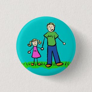 Botón de arte de pinza para familia padre e hija
