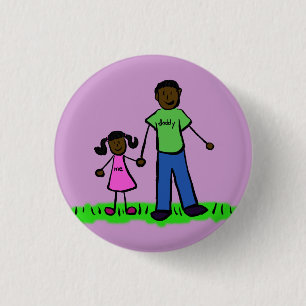 Botón de arte de pinza para familia padre e hija
