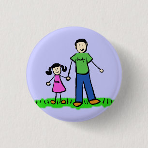 Botón de arte de pinza para familia padre e hija