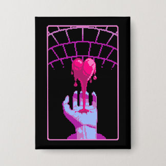 Botón de arte de píxeles estéticos "Sangrar por ti