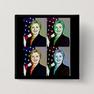 botón de arte digital de Hilary Clinton Memorabili