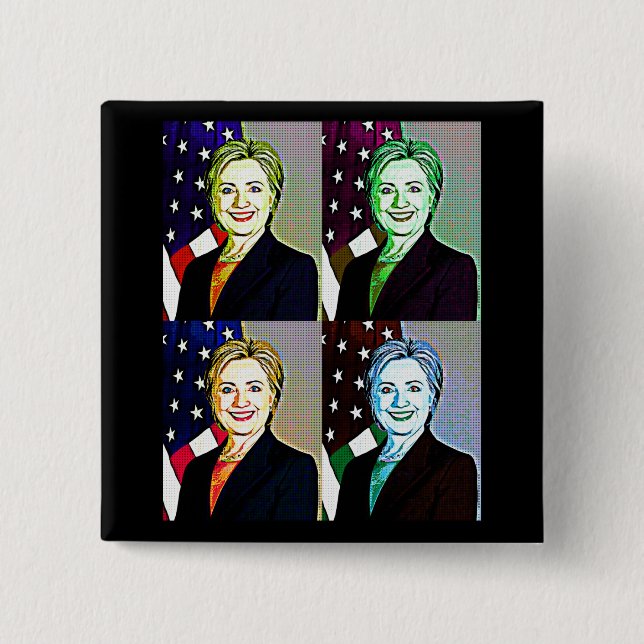 botón de arte digital de Hilary Clinton Memorabili (Anverso)