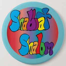 Botón de arte hippy de Shabbat Shalom