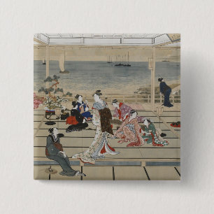 Botón de arte japonés de Utamaro